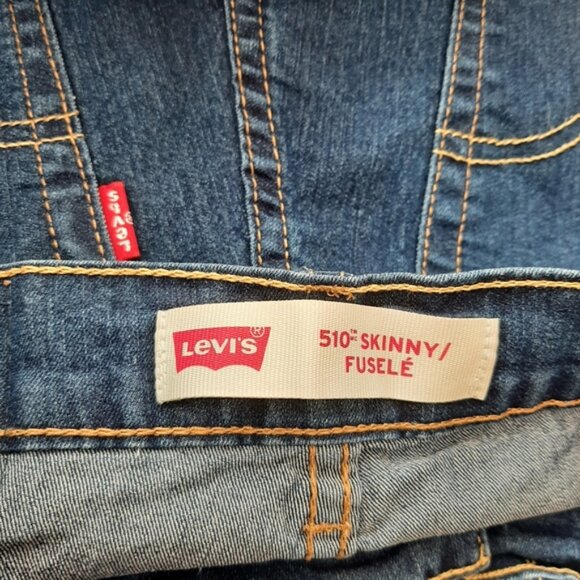 LEVI'S 510 Skinny Fit Blue Wash Jeans Youth Kids Sz 14 - Picture 8 of 9